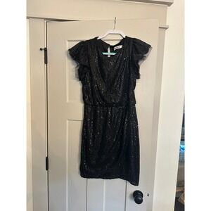 Grace Karin Holiday Cocktail Black Dress Sequin Party Dress size M Prom
